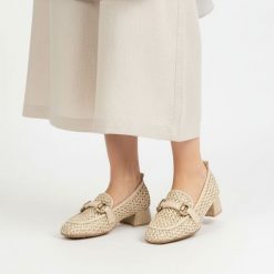 Półbuty damskie Hispanitas, ze skóry naturalnej z plecionym wykończeniem i wsuwanym krojem, beżowe, RHV264828 Marrakech-V26 Panna Soho-V26. Brązowe półbuty damskie Hispanitas, bez wzorów, ze skóry, bez obcasa. Za 589.00 zł.