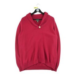 Damski czerwony sweter. Czerwone swetry klasyczne damskie Ralph Lauren, l, z materiału, bez kołnierzyka. Za 85.16 zł.