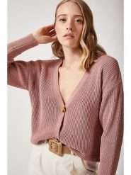 Happiness Istanbul Kardigan w kolorze jasnoróżowym rozmiar: S/M. Różowe kardigany damskie Happiness Istanbul, m, bez wzorów. Za 56.99 zł.