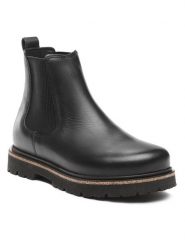 Birkenstock Sztyblety Highwood 1025781 Czarny. Czarne botki damskie Birkenstock, ze skóry, bez obcasa, na płaskiej podeszwie, bez zapięcia. Za 725.47 zł.