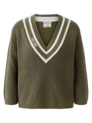 Oui Sweter w kolorze khaki rozmiar: 36. Brązowe swetry klasyczne damskie Oui, z bawełny, bez kołnierzyka. Za 209.95 zł.