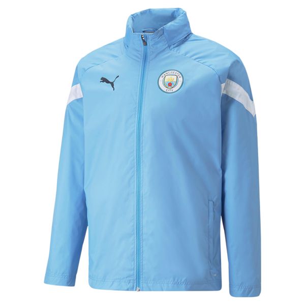 Kurtka treningowa Manchester City All Weather 2022/23. Białe kurtki męskie Puma, m, bez wzorów, bez kaptura. Za 209.40 zł.