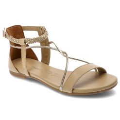 Beżowe Sandały Damskie Tamaris Modne Letnie Buty. Brązowe sandały damskie Tamaris, bez wzorów, ze skóry, bez obcasa. Za 319.00 zł.