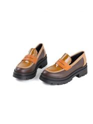 Anna Morellini Skórzane mokasyny "Aureda" w kolorze beżowo-pomarańczowo-brązowym rozmiar: 39. Brązowe mokasyny damskie Anna Morellini. Za 394.38 zł.