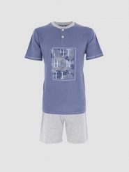 COTONELLA Piżama w kolorze niebiesko-szarym rozmiar: XL. Niebieskie piżamy męskie Cotonella, xl, bez wzorów, bez ramiączek. Za 73.99 zł.