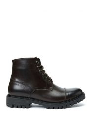 Frank Daniel Skórzane botki w kolorze ciemnobrązowym rozmiar: 44. Brązowe buty zimowe męskie Frank Daniel, ze skóry, bez zapięcia. Za 226.77 zł.