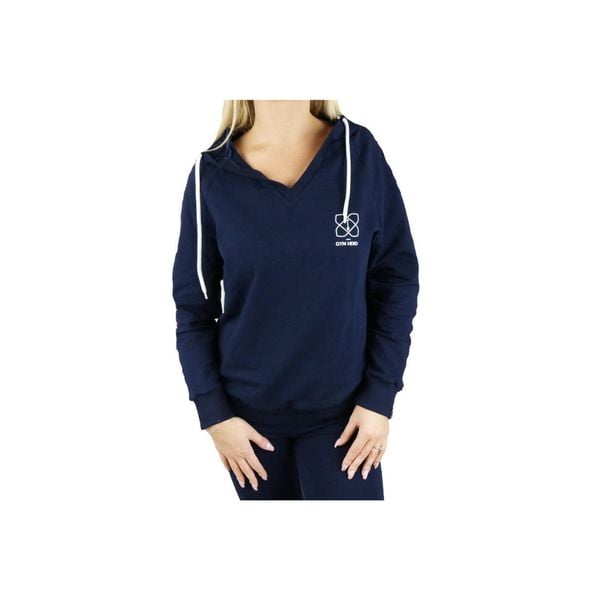 Bluza dresowa sportowa damska GymHero Hoodie NAVY-RACE. Niebieskie bluzy bez kaptura damskie Gym Hero, z bawełny. Za 99.99 zł.