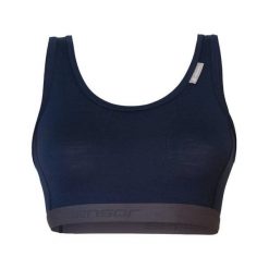 SENSOR Biustonosz MERINO ACTIVE BRA WOM deep blue-L. Niebieskie biustonosze sportowe damskie Sensor, bez wzorów, z materiału. Za 142.99 zł.