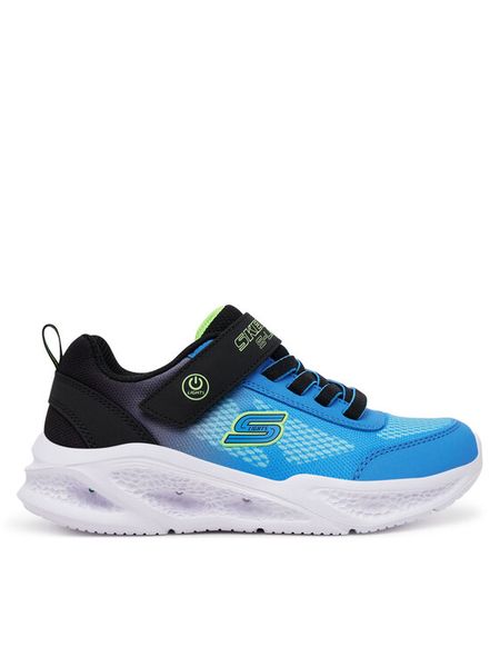 Skechers Sneakersy Meteor-Lights - Krendox 401495L/BKBL Niebieski. Niebieskie buty sportowe chłopięce Skechers, bez wzorów, z materiału, bez zapięcia. Za 199.99 zł.