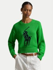 Polo Ralph Lauren Sweter 211A96234003 Zielony Relaxed Fit. Zielone swetry klasyczne damskie Polo Ralph Lauren, m, z bawełny, bez kołnierzyka. Za 1,239.00 zł.