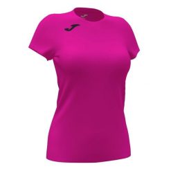 Koszulka do biegania damska Joma Record II z krótkim rękawem. Czerwone t-shirty damskie Joma, xl, z aplikacjami, z poliesteru, bez kołnierzyka. Za 140.50 zł.