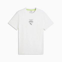 Koszulka sportowa męska Puma AMF1 ESSENTIAL. Białe t-shirty sportowe męskie Puma, m, z materiału, bez ramiączek, do biegania. Za 152.20 zł.