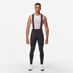 Legginsy rowerowe Van Rysel Racer. Czarne szorty męskie VAN RYSEL, bez wzorów, z materiału, sportowe. Za 319.99 zł.