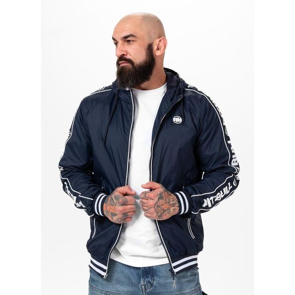 Kurtka przejściowa męska Pitbull z kapturem Whitewood. Niebieskie kurtki męskie PITBULL, m, bez wzorów, z kapturem. Za 249.00 zł.