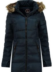 Canadian Peak Płaszcz zimowy "Anieseak" w kolorze granatowym rozmiar: XL. Niebieskie płaszcze damskie Canadian Peak, na zimę, xl, z aplikacjami, z puchu. Za 311.85 zł.