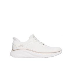 Buty sportowe damskie Skechers Bobs Squad Chaos SLIP-INS. Białe buty sportowe na co dzień damskie Skechers, bez wzorów. Za 302.99 zł.