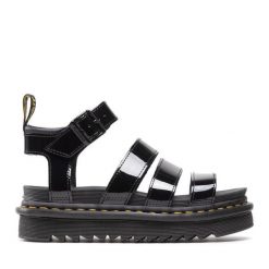 Sandały Dr. Martens. Czarne sandały damskie Dr. Martens, bez wzorów, bez obcasa, na płaskiej podeszwie. Za 699.99 zł.