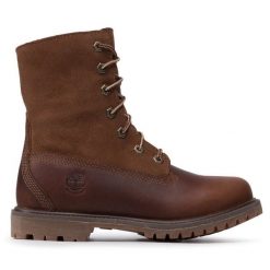 Trapery Timberland. Brązowe trapery damskie Timberland, bez obcasa. Za 729.99 zł.