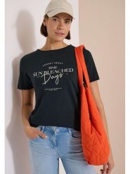 Cecil Koszulka w kolorze czarnym rozmiar: L. Czarne t-shirty damskie Cecil, l, bez wzorów, z bawełny, bez kołnierzyka. Za 67.40 zł.
