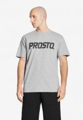 Koszulka sportowa męska Prosto Biglog z krótkim rękawem. Szare t-shirty sportowe męskie Prosto., m, z bawełny, bez ramiączek. Za 94.99 zł.