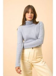 Just Cashmere Kaszmirowy sweter "June" w kolorze błękitnym rozmiar: S. Niebieskie golfy damskie Just Cashmere, s, bez wzorów, z kaszmiru, bez ramiączek. Za 478.99 zł.