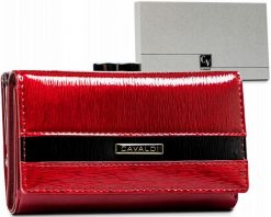 Portfel damski 4U Cavaldi [DH] H23-2-SH9 czerwony. Czerwone portfele damskie 4U Cavaldi, z aplikacjami, z lakierowanej skóry. Za 73.99 zł.