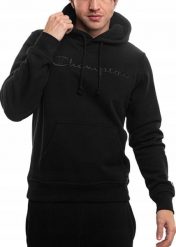 Męska bluza CHAMPION Hooded Sweatshirt czarna. Czarne bluzy z kapturem męskie CHAMPION, m, z bawełny. Za 203.99 zł.