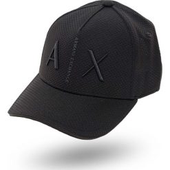 CZAPKA Z DASZKIEM Armani Exchange. Czarne czapki męskie Armani Exchange, bez wzorów, z materiału. Za 219.00 zł.