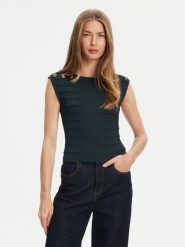 Guess Bluzka W5YR12 Z0130 Zielony Regular Fit. Zielone bluzki damskie Guess, xs, z aplikacjami, z syntetyku, bez ramiączek. Za 279.99 zł.