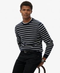 Superdry The Merchant Store – Sweter Breton z organicznej bawełny, relaxed fit. Niebieskie swetry klasyczne damskie Superdry., xl, z bawełny, bez kołnierzyka. Za 301.95 zł.