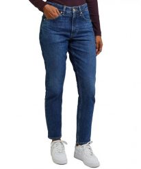 DAMSKIE SPODNIE LEE RIDER JEANS INDIGO REVIVAL 112346312. Niebieskie jeansy damskie Lee, bez wzorów, z jeansu. Za 219.99 zł.
