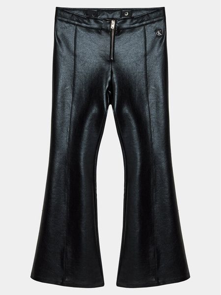 Calvin Klein Jeans Spodnie materiałowe Spacer IG0IG02293 Czarny Flare Fit. Czarne spodnie dziewczęce Calvin Klein Jeans, z bawełny. Za 209.99 zł.