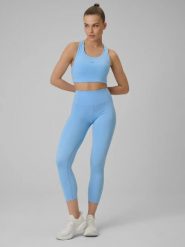 Legginsy fitness 7/8 z wysokim stanem i kieszonką. Fioletowe legginsy damskie 4f, l, bez wzorów, z dzianiny. Za 119.99 zł.