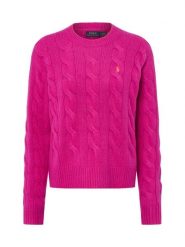 Polo Ralph Lauren sweter z dzianiny z zawartością kaszmiru Kobiety Kaszmir wyrazisty róż, L. Czerwone swetry klasyczne damskie Polo Ralph Lauren, l, z dzianiny, bez kołnierzyka. Za 699.95 zł.