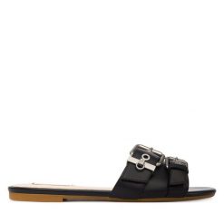 Klapki Liu Jo. Czarne klapki damskie Liu Jo, bez wzorów, bez obcasa. Za 519.99 zł.