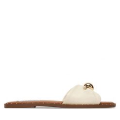 Klapki Steve Madden. Białe klapki damskie Steve Madden, bez wzorów, bez obcasa. Za 429.99 zł.