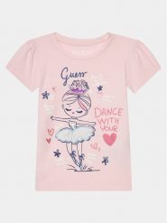 Guess T-Shirt K4RI21 K6YW4 Różowy Regular Fit. Czerwone koszulki dziewczęce Guess, m, z aplikacjami, z bawełny, bez ramiączek. Za 109.99 zł.