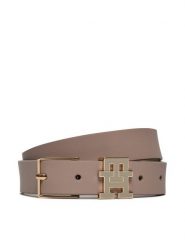 Tommy Hilfiger Pasek Damski Th Monogram 2.5 AW0AW15763 Szary. Szare paski damskie Tommy Hilfiger, bez wzorów, ze skóry. Za 189.99 zł.