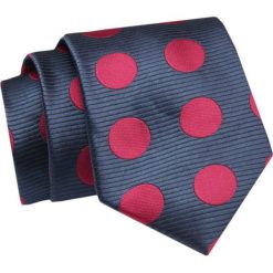 Krawat - ALTIES - Granat z Czerwonymi Grochami. Czerwone krawaty i muchy męskie Alties, bez wzorów, z tkaniny, eleganckie. Za 49.00 zł.