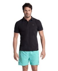 Koszulka polo T-shirt męski Arena Poloshirt Solid Cotton. Czarne koszulki polo męskie Arena, l, bez wzorów, z bawełny, bez ramiączek. Za 61.98 zł.