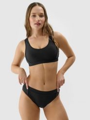 4F Góra od bikini damska - czarna S. Czarne bikini damskie 4f, bez wzorów. W wyprzedaży za 29.99 zł.