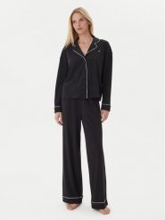 Tommy Hilfiger Piżama UW0UW06142 Czarny Relaxed Fit. Czarne piżamy damskie Tommy Hilfiger, l, bez wzorów, z bawełny, bez ramiączek. Za 339.99 zł.