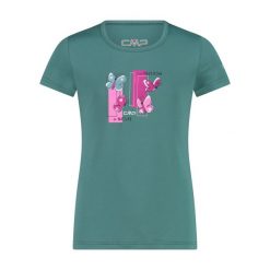 T-shirt z szerokim dekoltem dla dziewczynki CMP. Niebieskie koszulki dziewczęce CMP, bez wzorów, bez ramiączek. Za 124.50 zł.