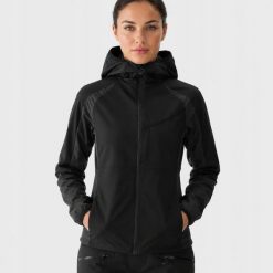 KURTKA DAMSKA PUCHOWA 4F PRIMALOFT TVJAF136 L. Czarne kurtki damskie 4f, l, bez wzorów, z dresówki, bez kaptura. Za 399.79 zł.