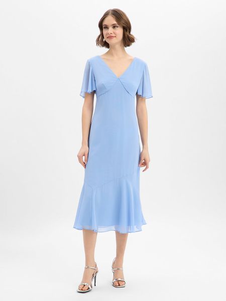 Marie Lund Damska sukienka wieczorowa Kobiety niebieski jednolity, 40. Niebieskie sukienki damskie Marie Lund, bez wzorów, z szyfonu, wizytowe, bez kołnierzyka, bez ramiączek. Za 599.95 zł.