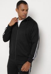 Czarna Bluza z Kapturem Zapinana na Suwak z Wsuwanymi Kieszeniami Viasia. Czarne bluzy z kapturem męskie Born2be, m, z jeansu. Za 49.99 zł.