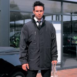 Oddychający Zimowy Płaszcz Męski Premium City Executive. Czarne płaszcze męskie RESULT, na zimę, l, bez wzorów, z materiału. Za 418.99 zł.