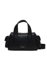 Calvin Klein Torebka Webbing Strap Pocket Bag LV04F3291G Czarny. Czarne torebki klasyczne damskie CALVIN KLEIN, bez wzorów, ze skóry, bez dodatków. Za 489.99 zł.