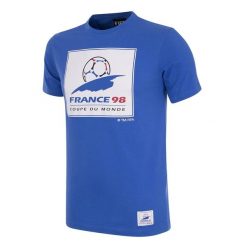 Koszulka dla dorosłych - Emblemat Mistrzostw Świata Francja 1998 - Niebieska. Niebieskie t-shirty sportowe męskie COPA FOOTBALL, m, bez ramiączek, do piłki nożnej. Za 211.91 zł.