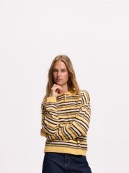 Sweter polo w paski - wielobarwny. Swetry klasyczne damskie Reserved, l, z dzianiny, bez kołnierzyka. Za 129.99 zł.